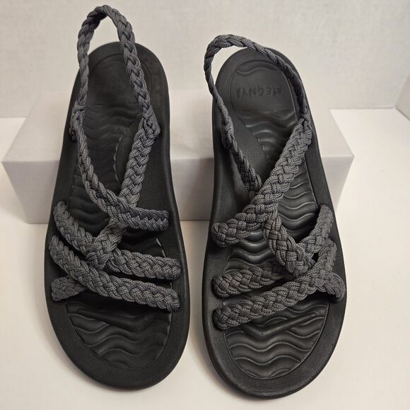 MEGNYA Comfort Sandals Planter Fasciitis Walking Arch Heel Support 11 / 42 Gray - Picture 3 of 13